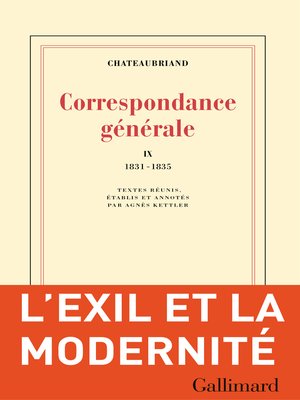 cover image of Correspondance générale (Tome IX)--1831-1835